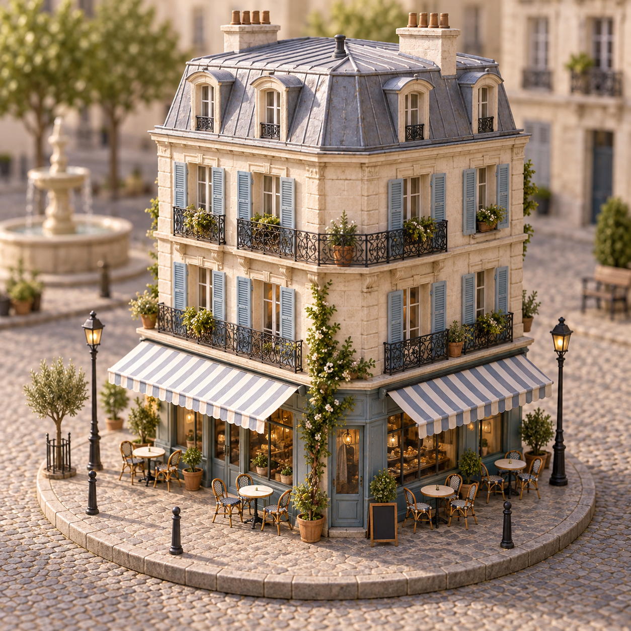 A Paris café in miniature — Generated result