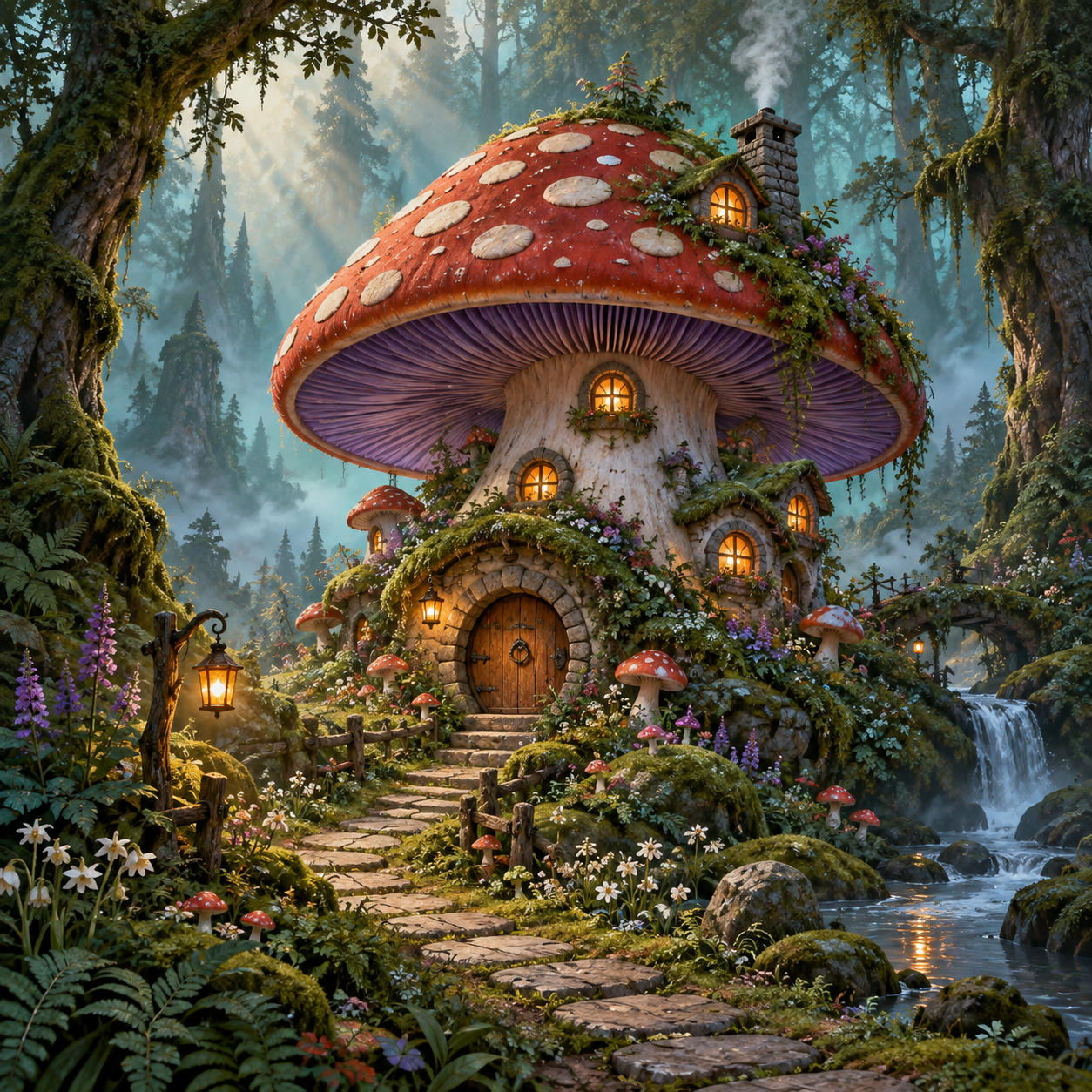 The enchanted mushroom cottage — Generated result