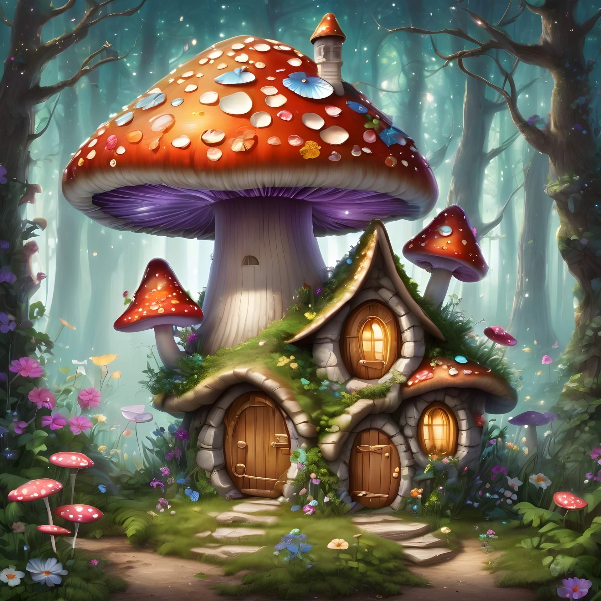 The enchanted mushroom cottage — Reference